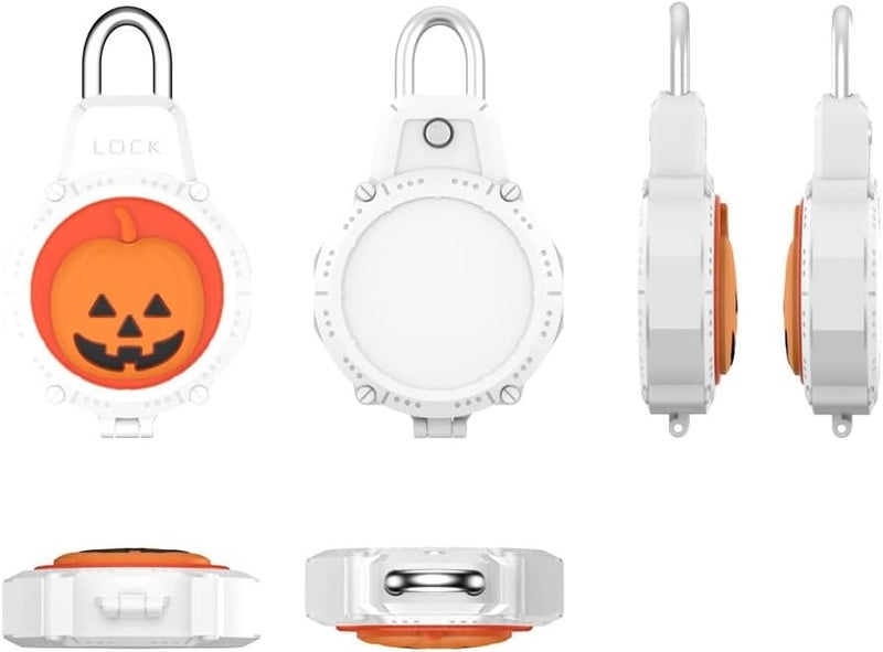 حافظة AirTag بيضاء على شكل قرع كرتوني مع إغلاق برغي، حماية كاملة، حامل مقاوم للخدوش - Image 1